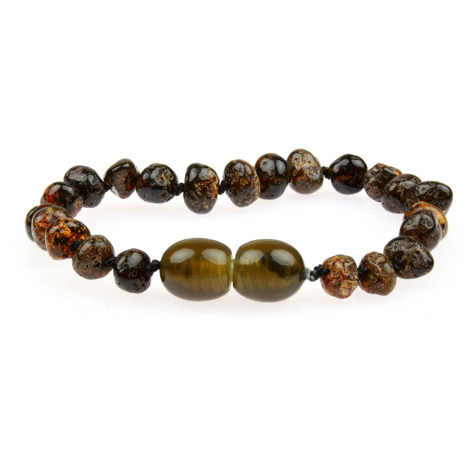 Baltic Amber Bracelet or Anklet - Polished Green - Children's