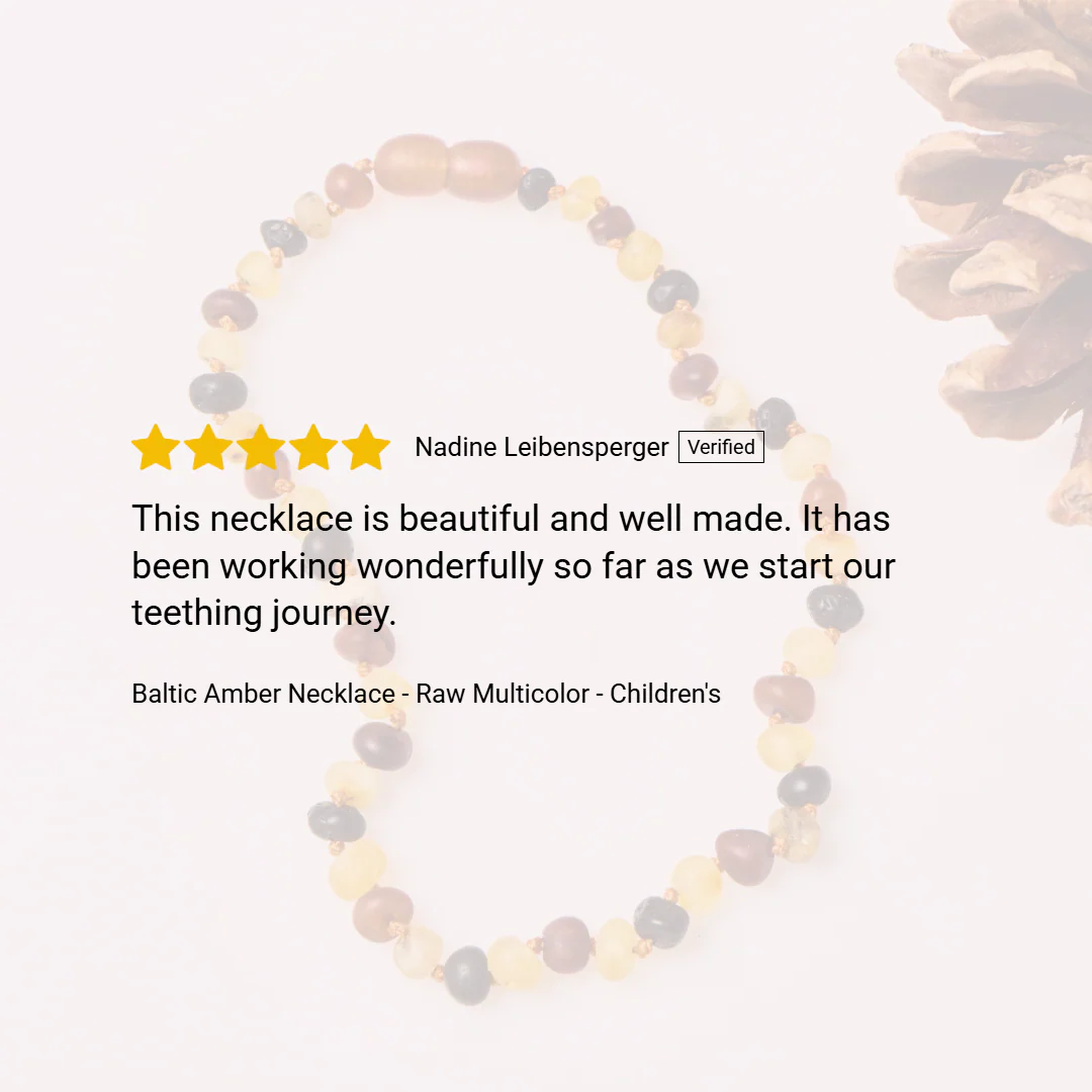 Baltic Amber Necklace - Raw Multicolor - Children's - Image 3