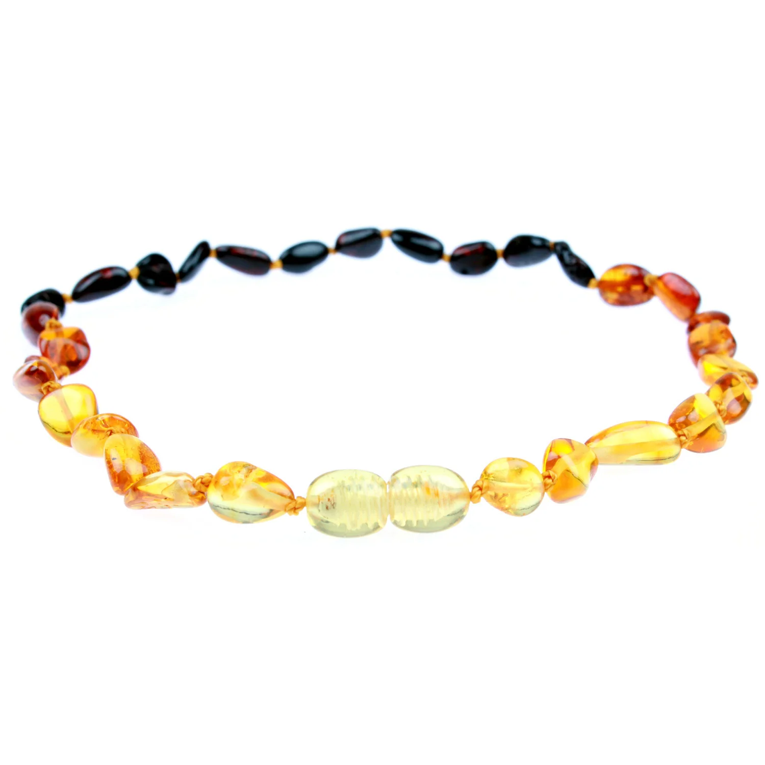 Baltic Amber Necklace - Rainbow Beans - Children's