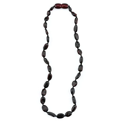 Baltic Amber Necklace - Polished Cherry Beans - Children's - Image 3