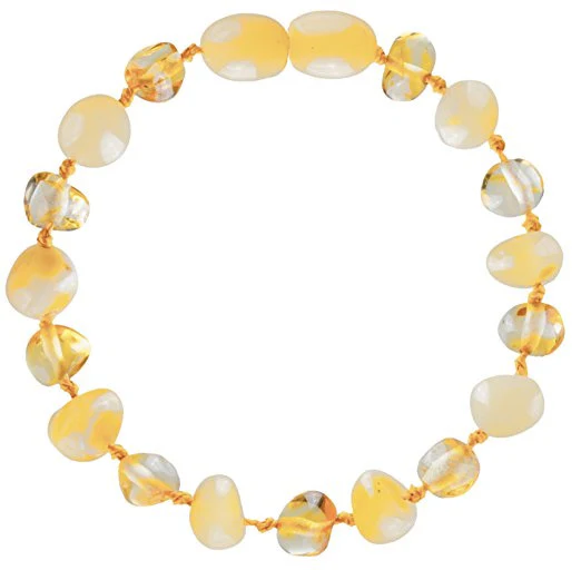 Baltic Amber Bracelet or Anklet - Polished Milk + Honey - Children's - Image 2