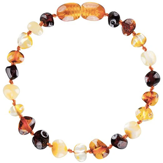 Baltic Amber Bracelet or Anklet - Polished Multicolor - Children's - Image 2