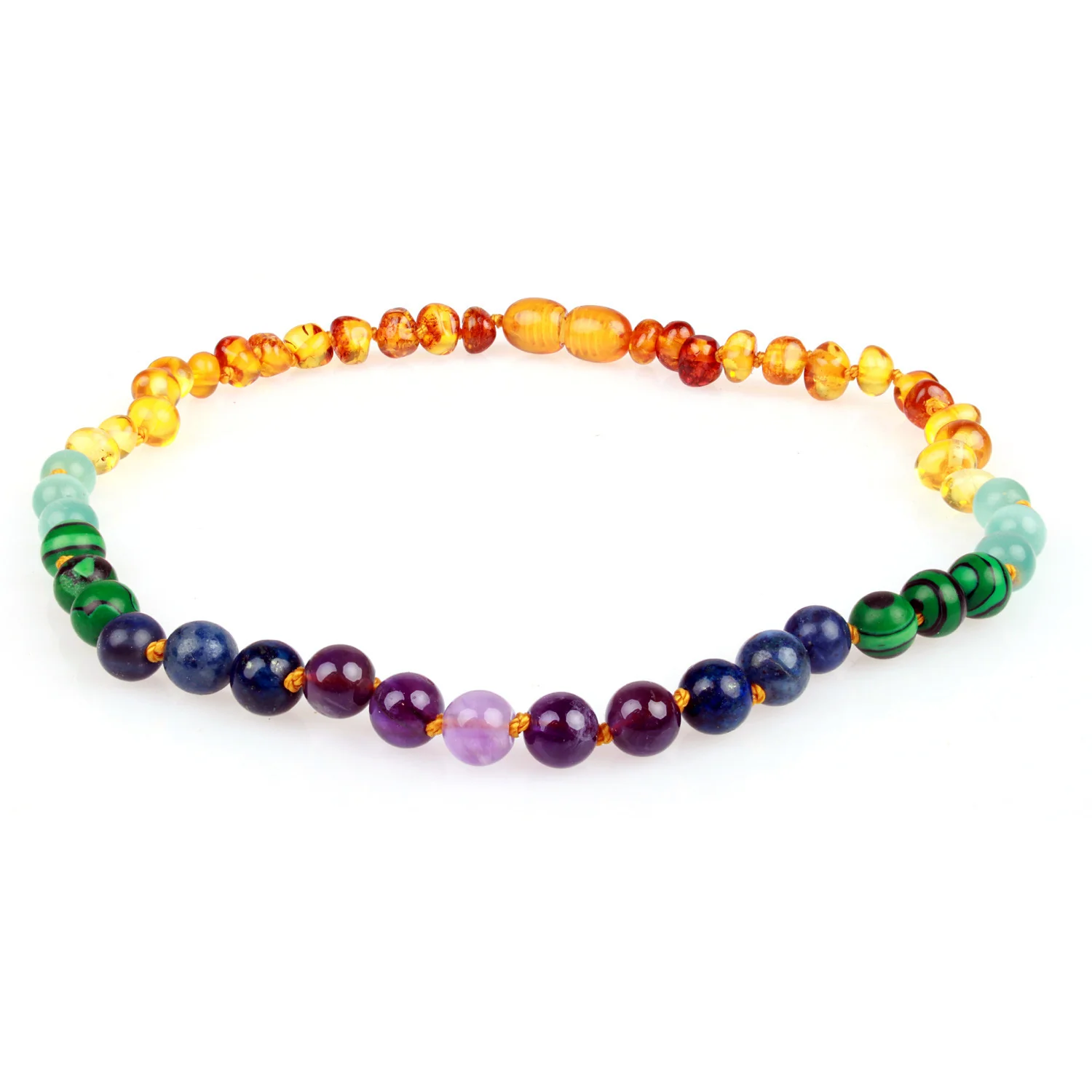 Baltic Amber Necklace - Rainbow Semi Precious - Children's - Image 4