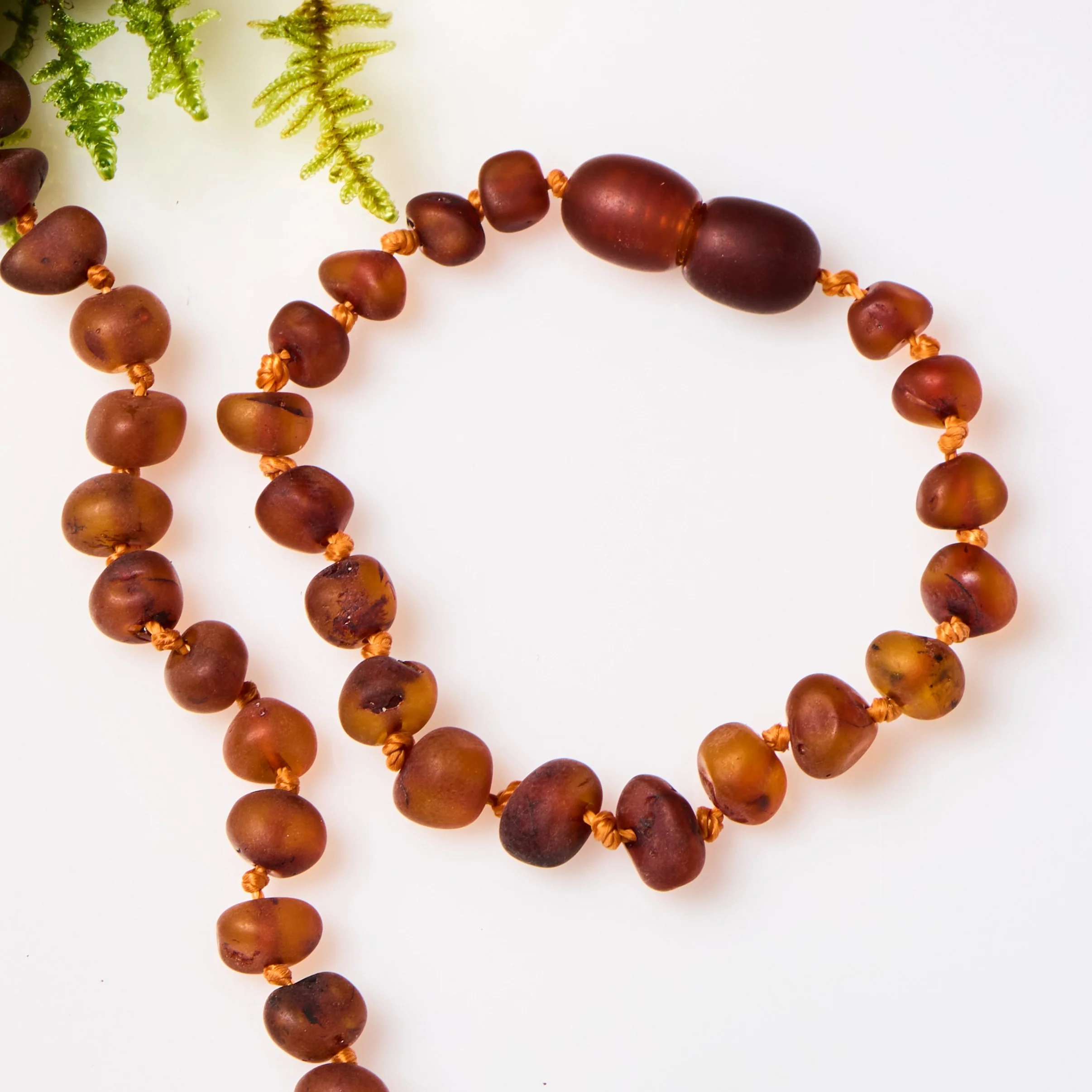 Children's Necklace + Bracelet Set - Raw Cognac Amber - Image 3